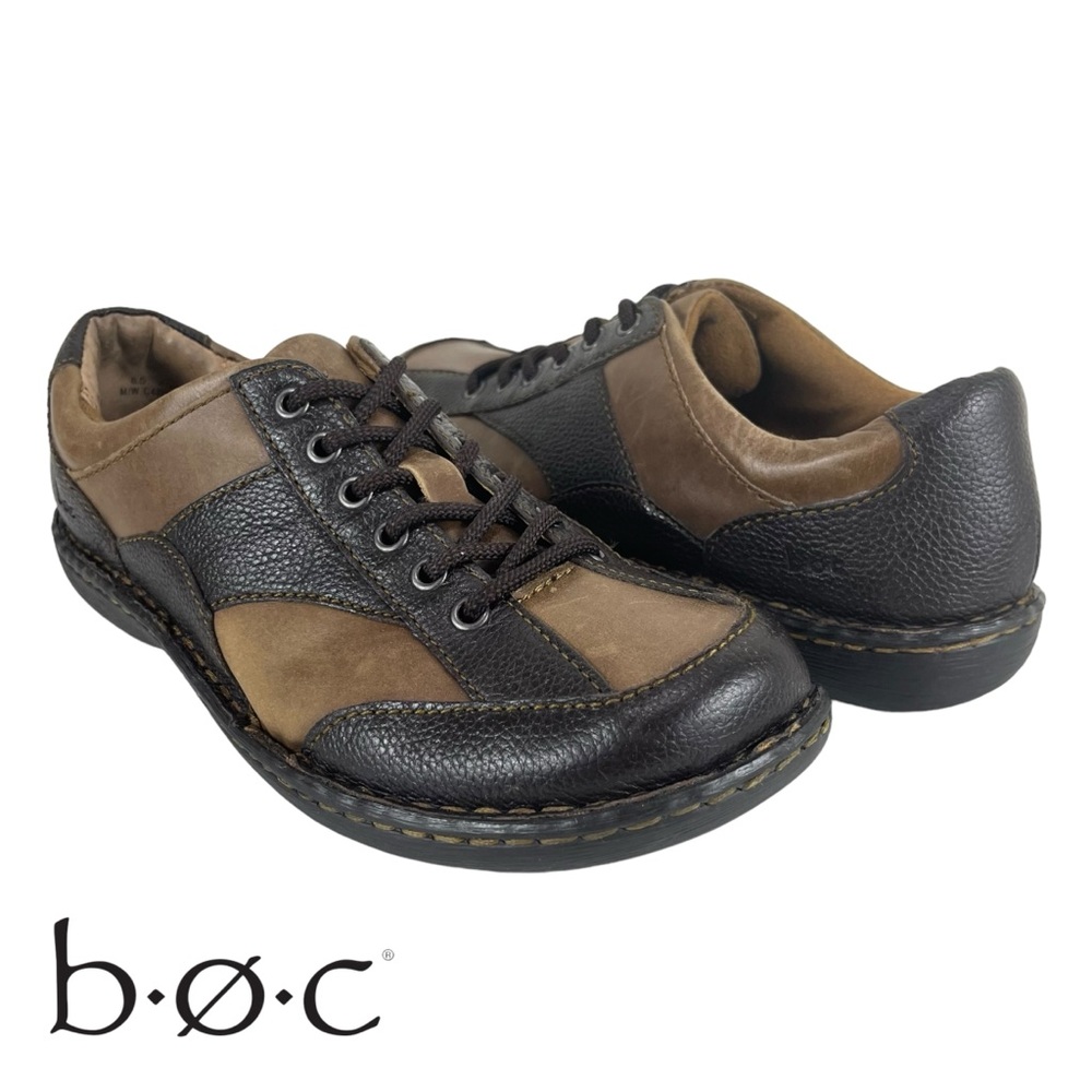 B.O.C Born Concept Women 8.5M Brown & Tan Leather Lace Up Oxford Shoes C47835